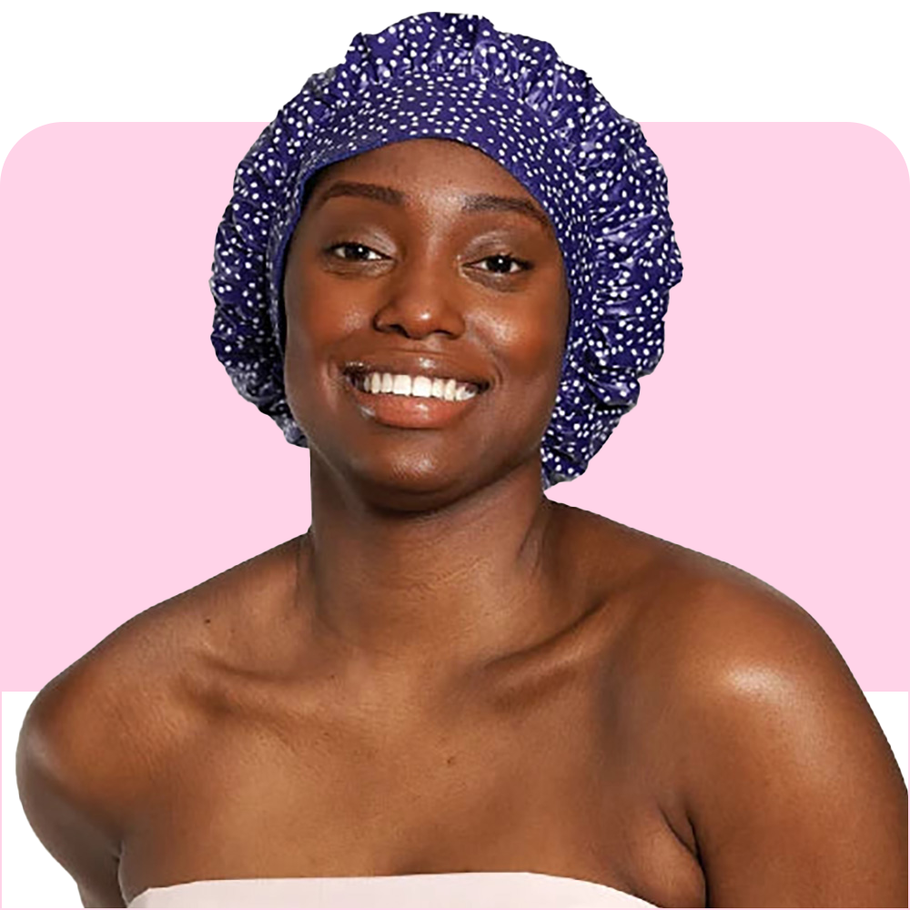 TIARA Dots Purple Sustainable Shower Cap