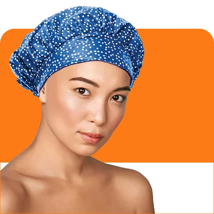 TIARA Dots Blue Sustainable Shower Cap