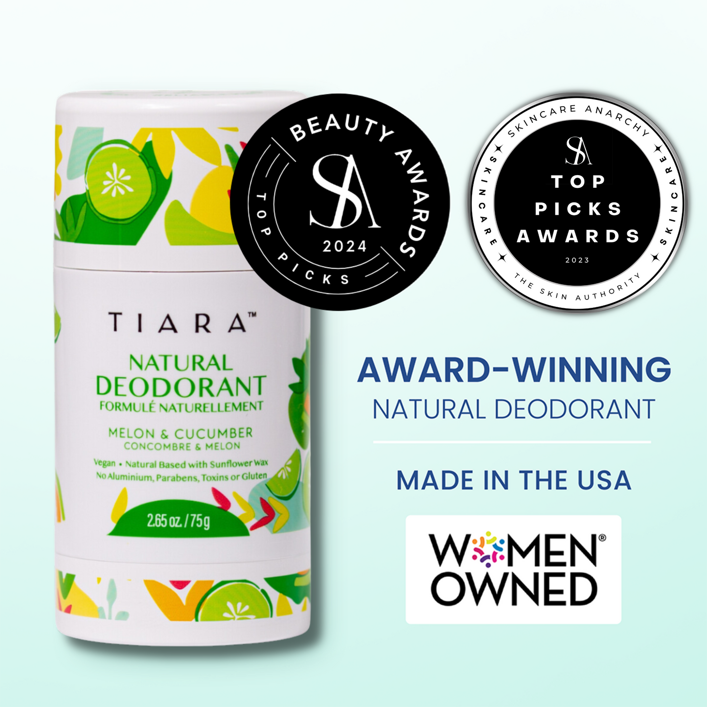 All-Natural Aluminium and Gluten Free deodorant Melon and Cucumber natural scent