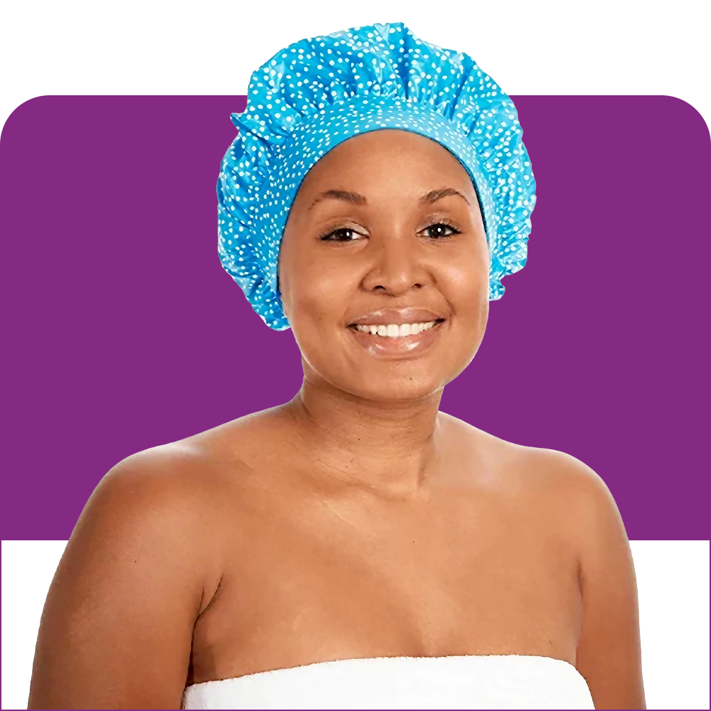 TIARA Dots Aqua Sustainable Shower Cap