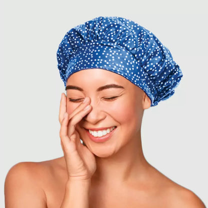 Blue Dots Shower Cap - Tiara